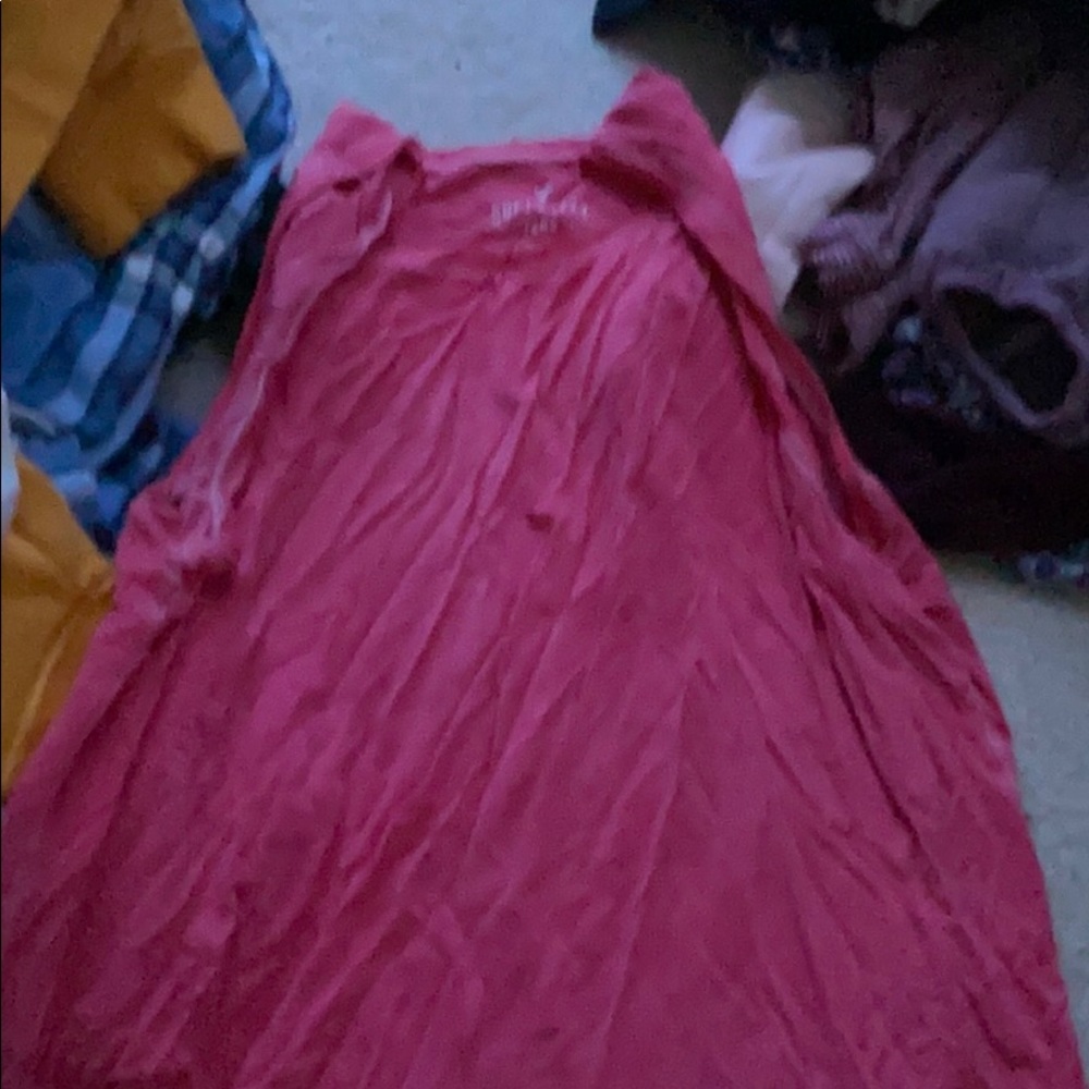 pink american eagle muscle tee tank